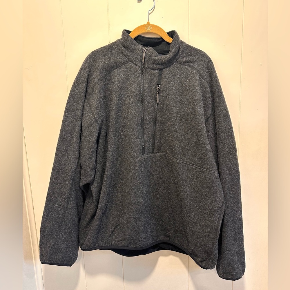 Arc'teryx Men's Charcoal half Zip-Up wool blend sweater size XL fleece lined